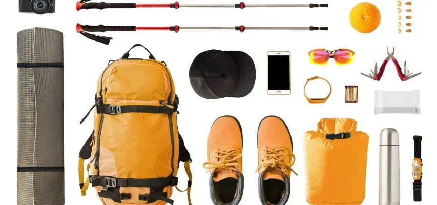 trekking backpack and gear