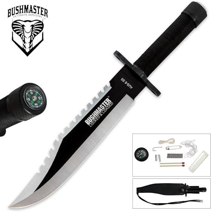 K EXCLUSIVE Sawback Survival Knife (Black)