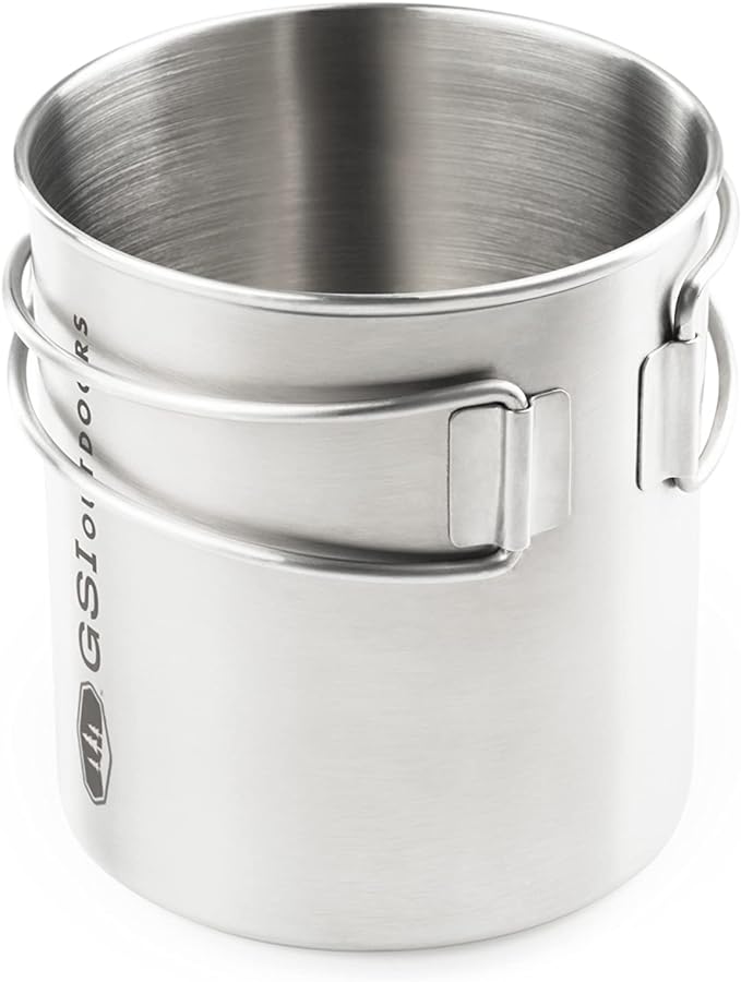 GSI Outdoors Glacier Stainless Lightweight Bottle Cup or Pot for Camping and Backpacking – 24 oz