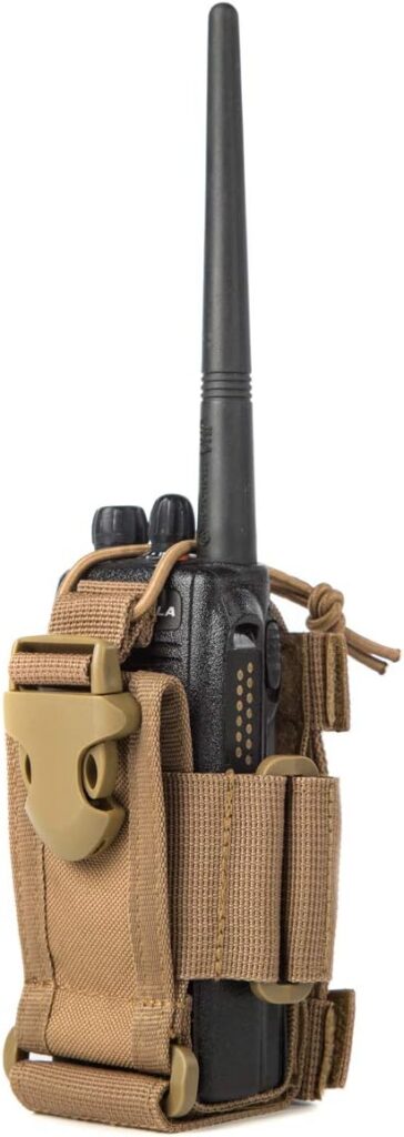 Tactical Radio Holder Radio Case Molle Radio Pouch Military Heavy Duty Radios Holster Bag for Two Ways Walkie Talkies Compatible with Bags/Packs/Duffels