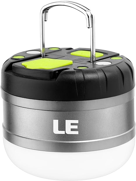 LE LED Camping Lantern Rechargeable, 310LM, 5 Light Modes, built in Power Bank, Waterproof