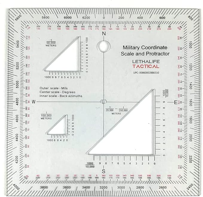 Military Protractor - Perfectly cut for Land Navigation