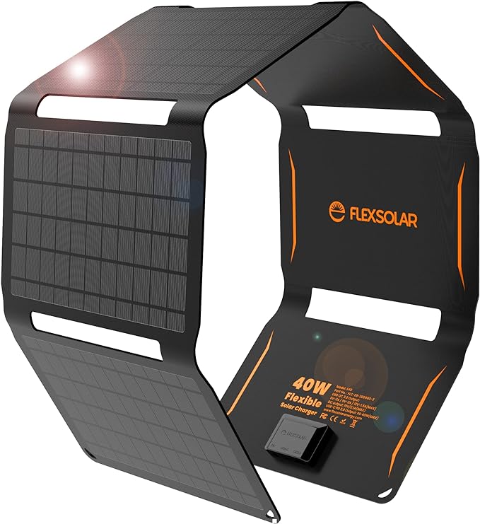 Made for mobile camps and off-grid adventures, the 40W foldable solar panel is perfect for longer trips when you need more power without sacrificing portability