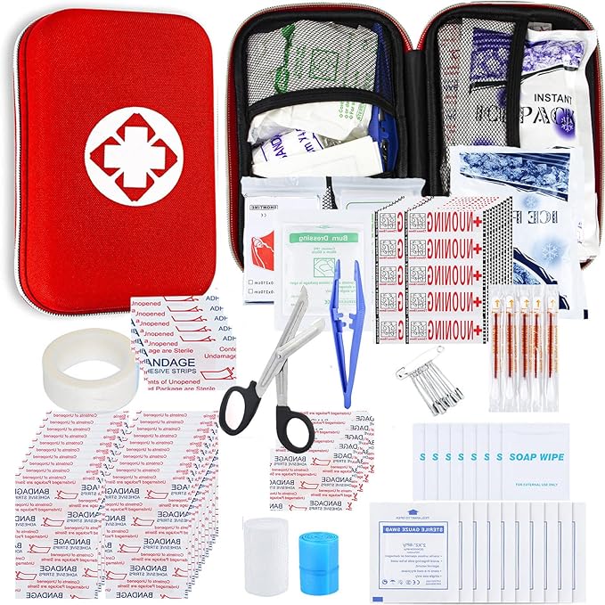 Small-Waterproof Car First-Aid Kit Emergency-Kit - 273Piece Camping Equipment for Camping Hiking Home Travel